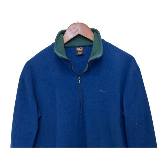 Patagonia Mens Blue Synchilla Fleece Quarter-Zip Pullover Jacket Size Large - Picture 3 of 8